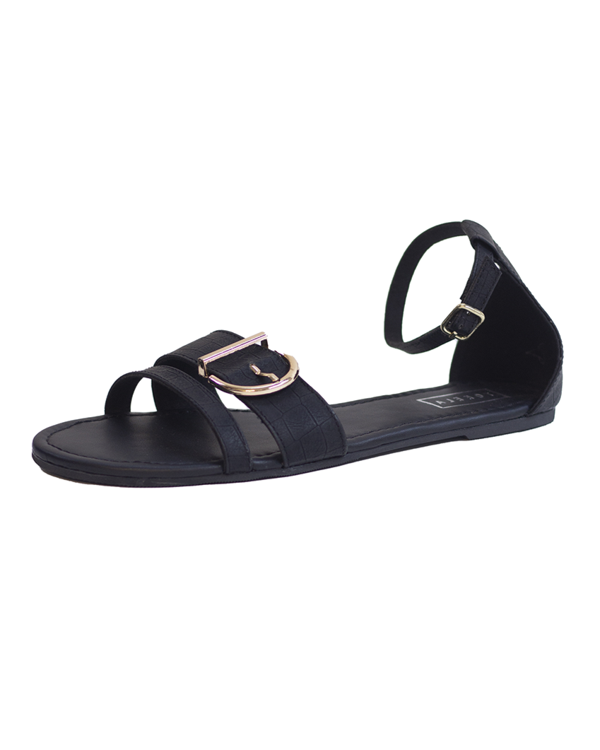 Black Buckle Sandals