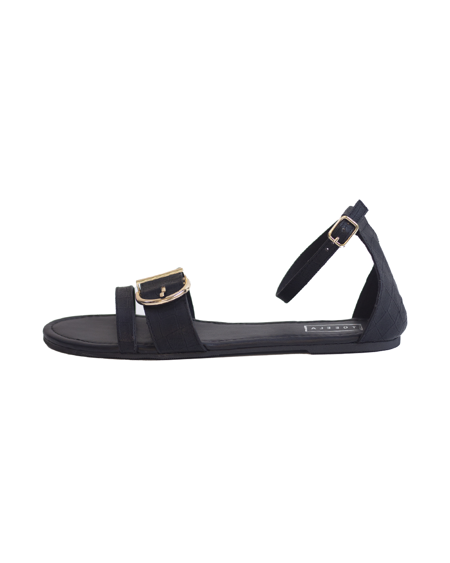 Black Buckle Sandals