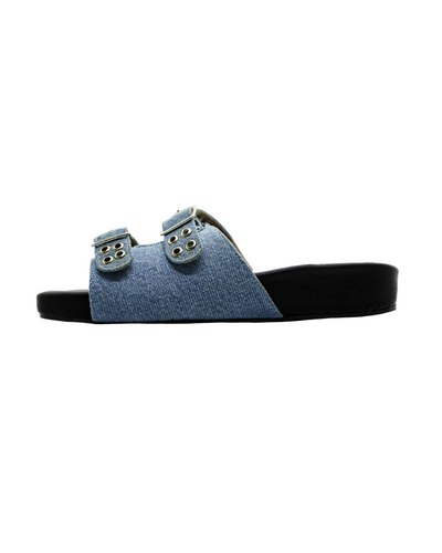 Denim June Buckle Flats