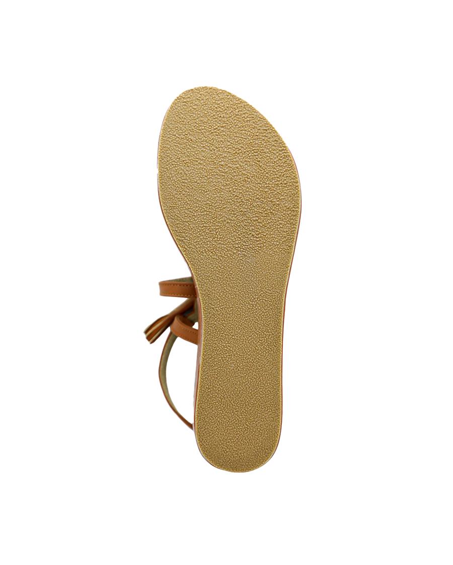 Tan Zoe Tassels Sandals